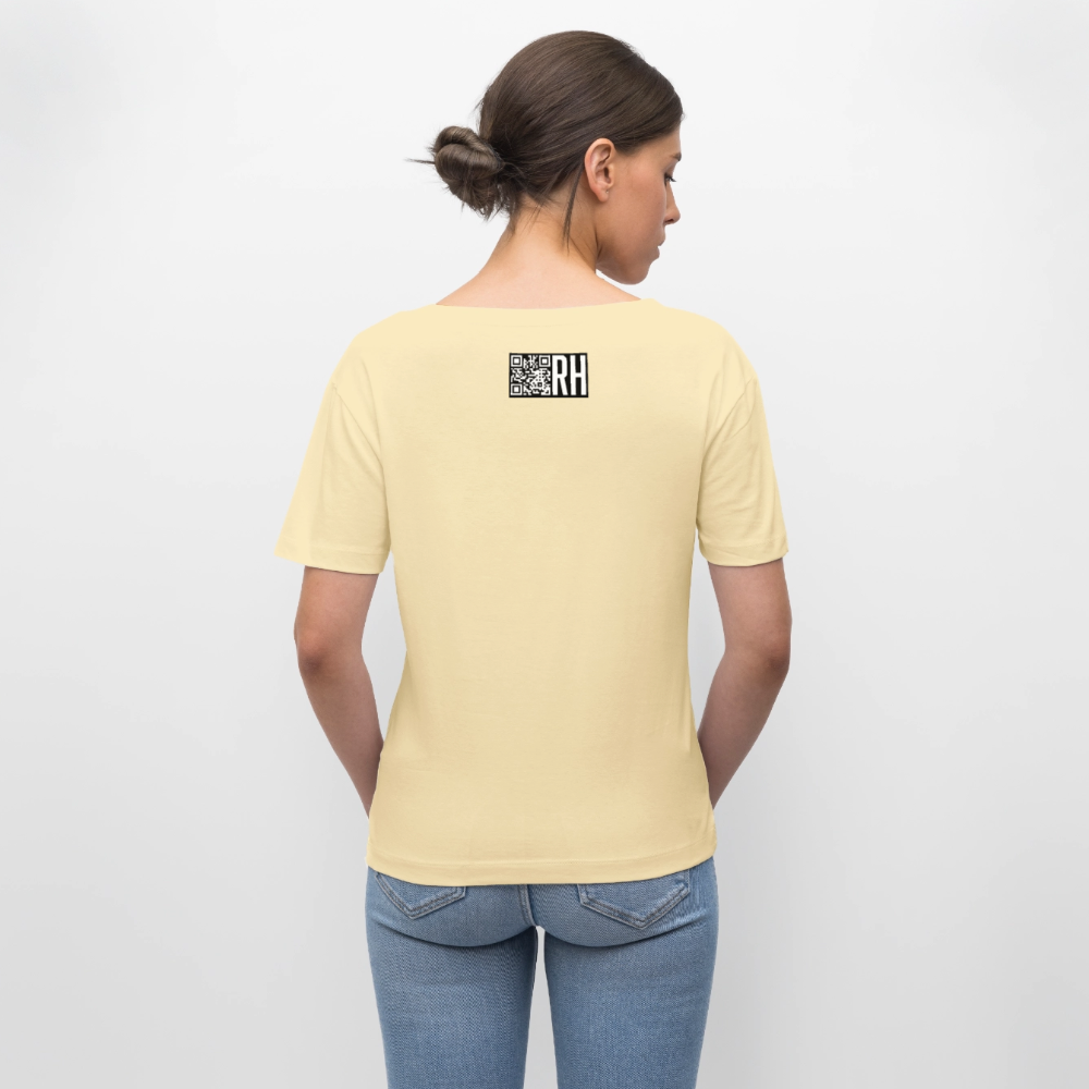 Relaxed Rundhals Frauen Bio-T-Shirt mit ICE ICE BABY PINGUIN PRINT - Creme