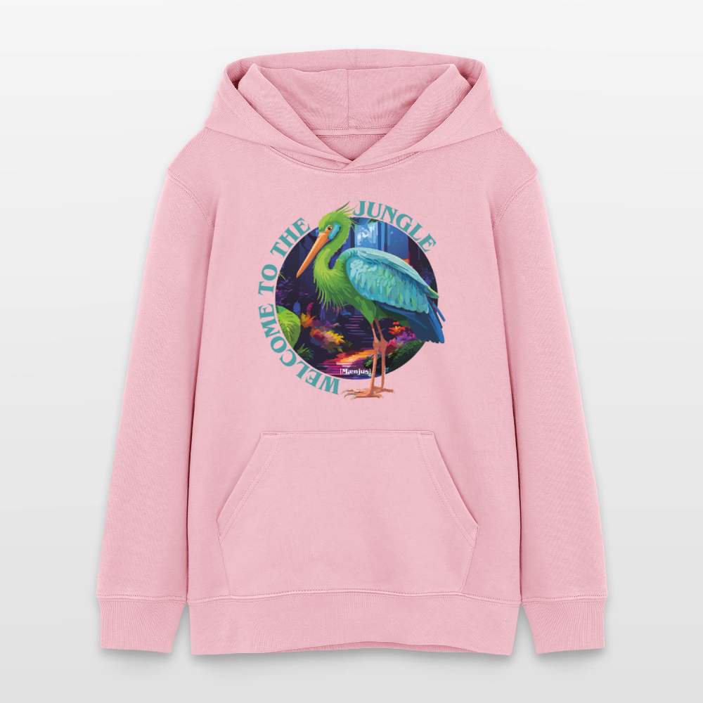 MNJS TEENS Bio-Hoodie mit WELCOME TO THE JUNGLE PRINT - Hellrosa