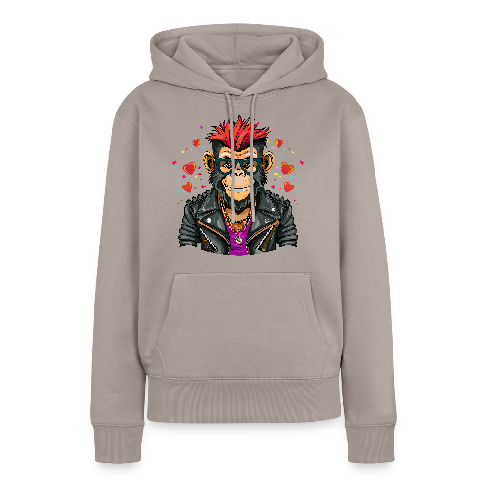 Frauen Premium Hoodie mit MONKEY IN LOVE PRINT - Taupe