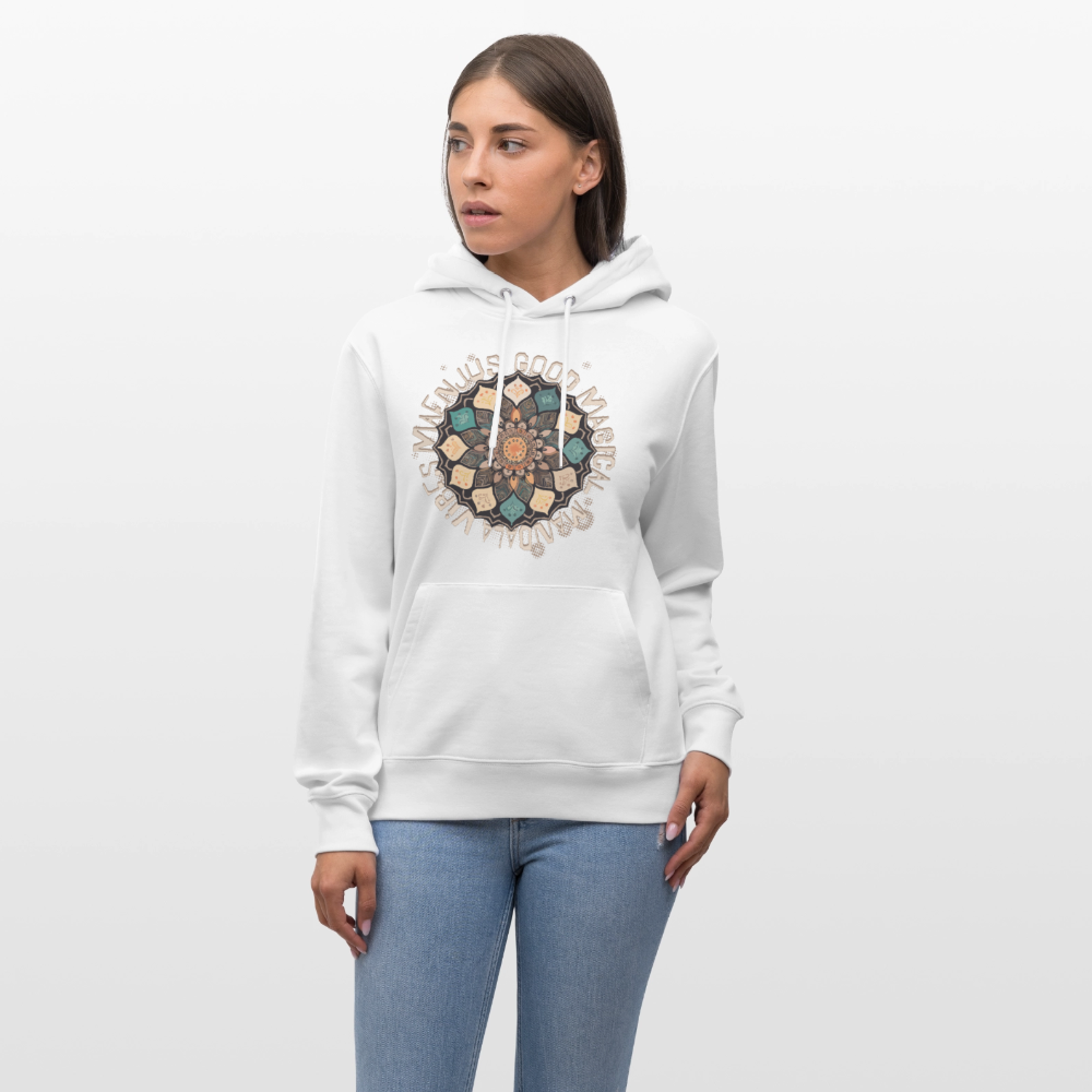 Unisex Bio-Hoodie mit MANDALA VIBES PRINT - Weiß