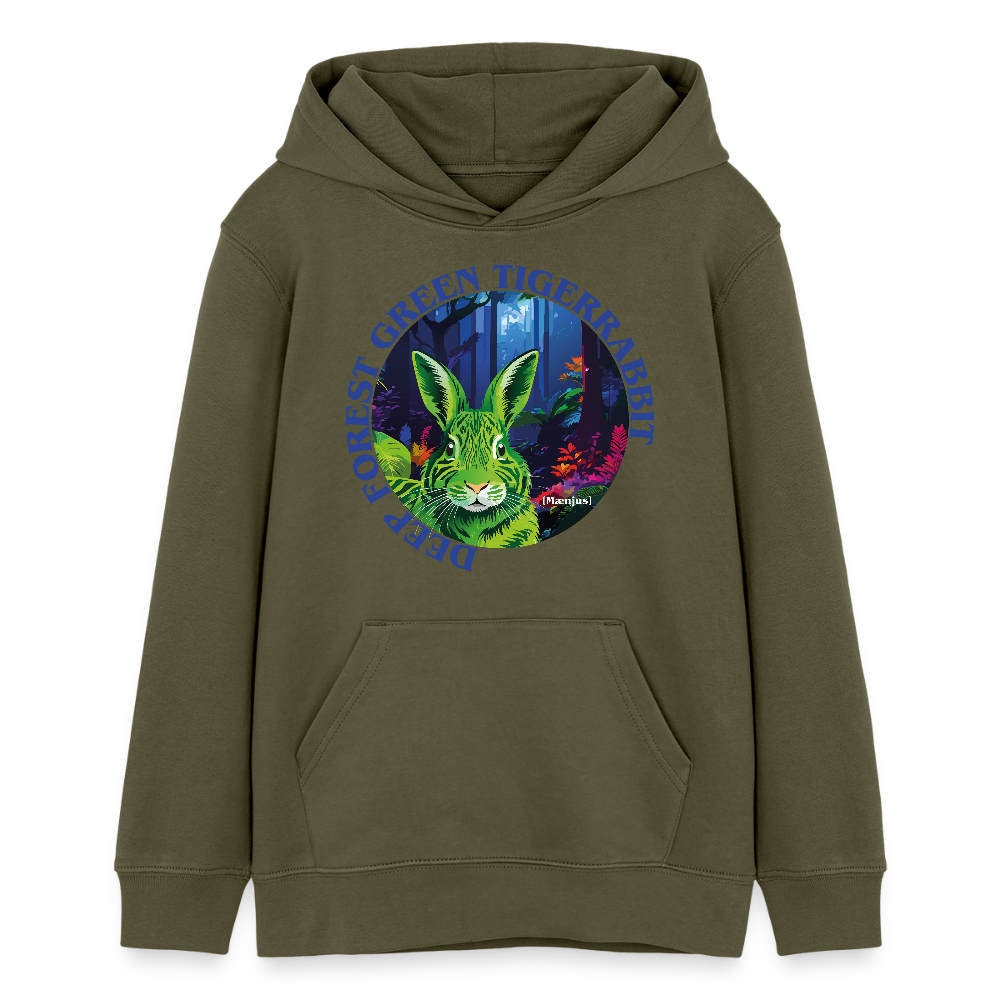 MNJS TEENS Bio-Hoodie mit DEEP FOREST GREEN TIGERRABBIT PRINT - Khaki
