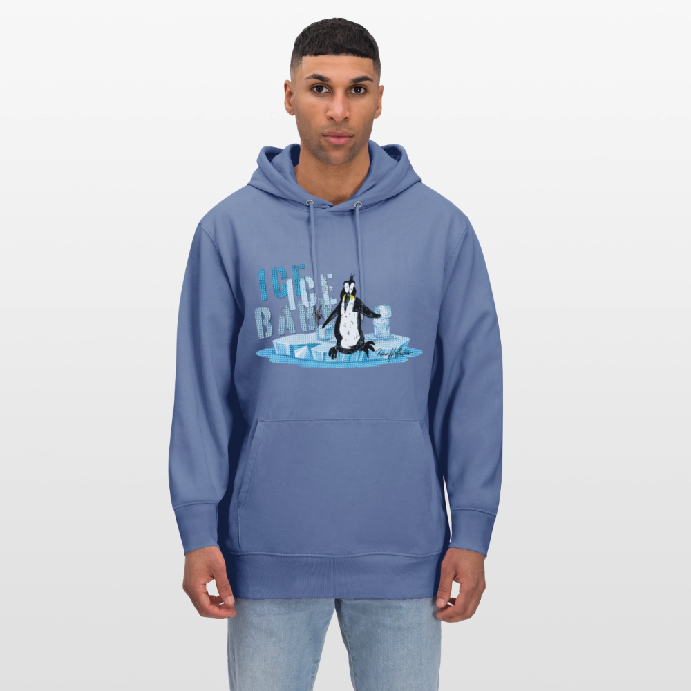 Unisex Bio-Hoodie mit ICE ICE BABY PINGUIN PRINT - Blau