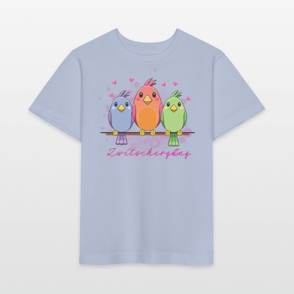 Kinder T-Shirt MINI mit Zwitschergäng Print - Lavendel-Violett