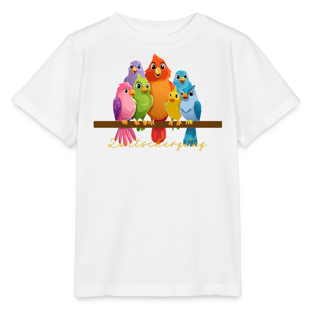 Kinder T-Shirt MINI mit Zwitschergäng Print - Weiß