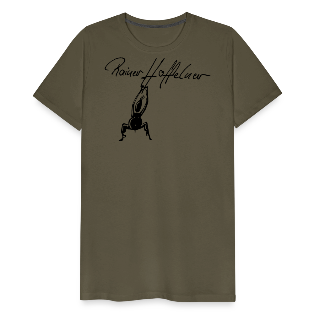Männer Premium T-Shirt mit TUSCHEMÄNNCHEN PRINT - Khaki