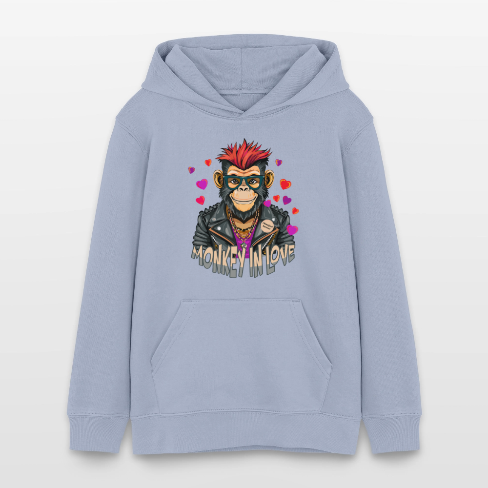 MNJS TEENS Bio-Hoodie mit MONKEY IN LOVE PRINT - Lavendel-Violett