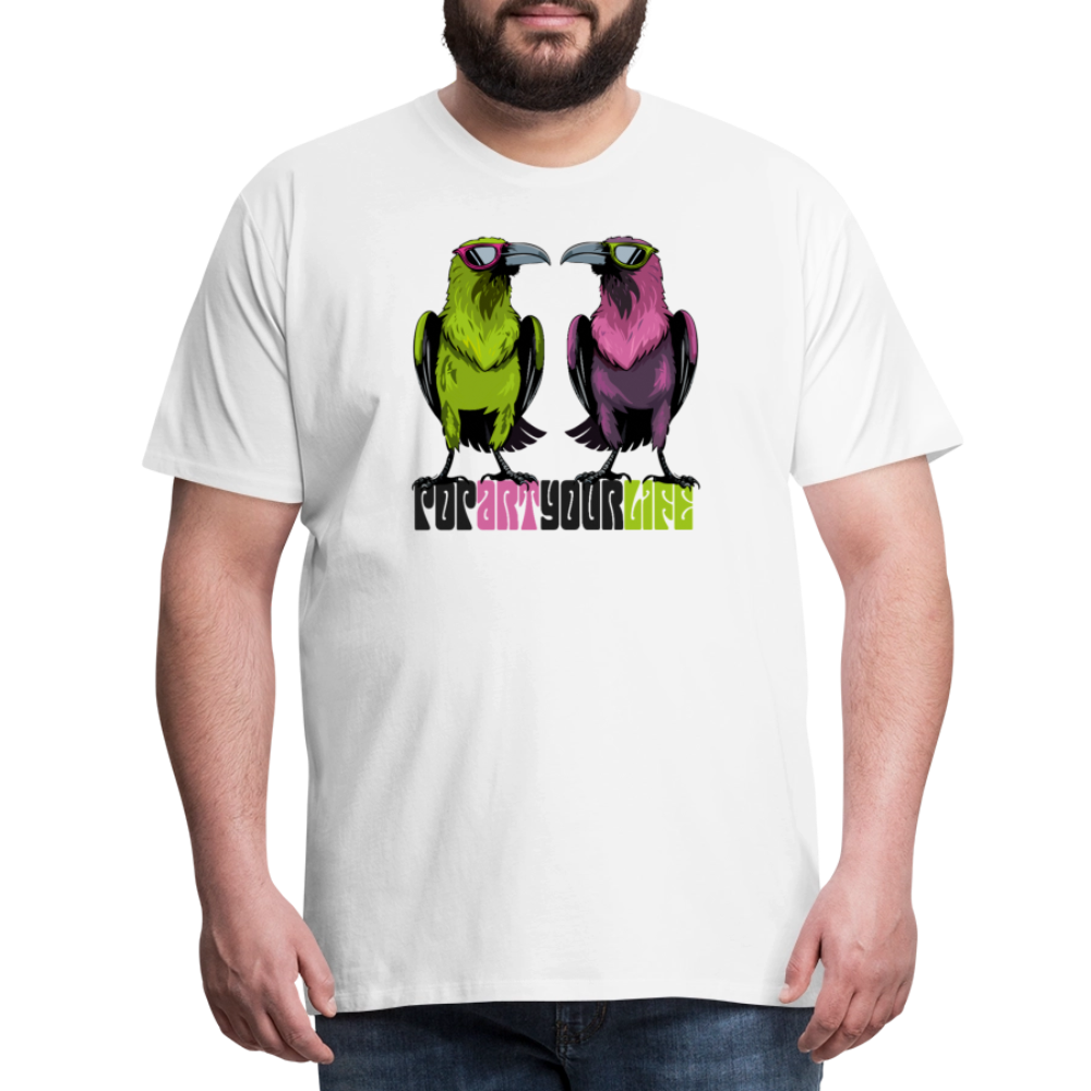 Männer Premium T-Shirt mit POPART YOUR LIFE PRINT - Weiß