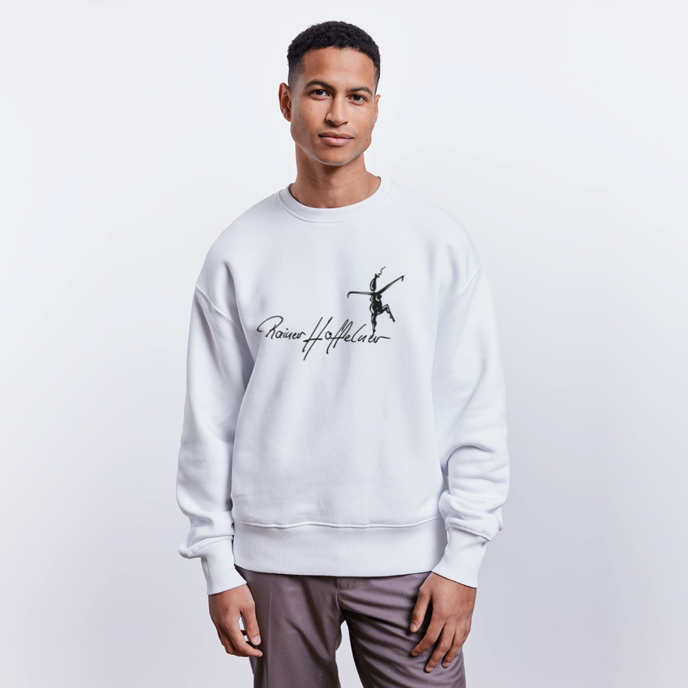 Unisex Oversize Bio Pullover mit TUSCHEWEIBCHEN PRINT - Weiß