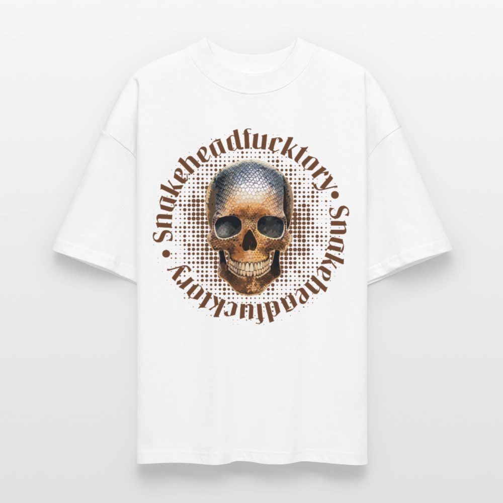 Oversized Unisex T-Shirt mit SNAKEHEAD SKULL PRINT - Weiß