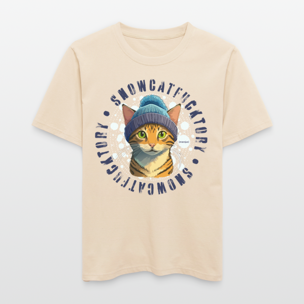 Unisex Bio-T-Shirt mit SNOWCATFUCKTORY PRINT - Weißgrau