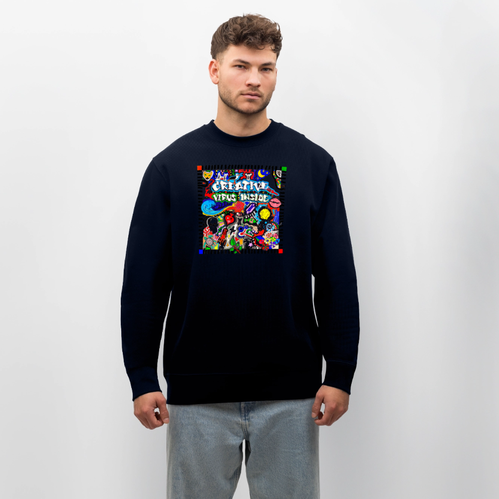 Unisex Bio-Sweatshirt mit CREATIVE VIRUS INSIDE PRINT - Navy