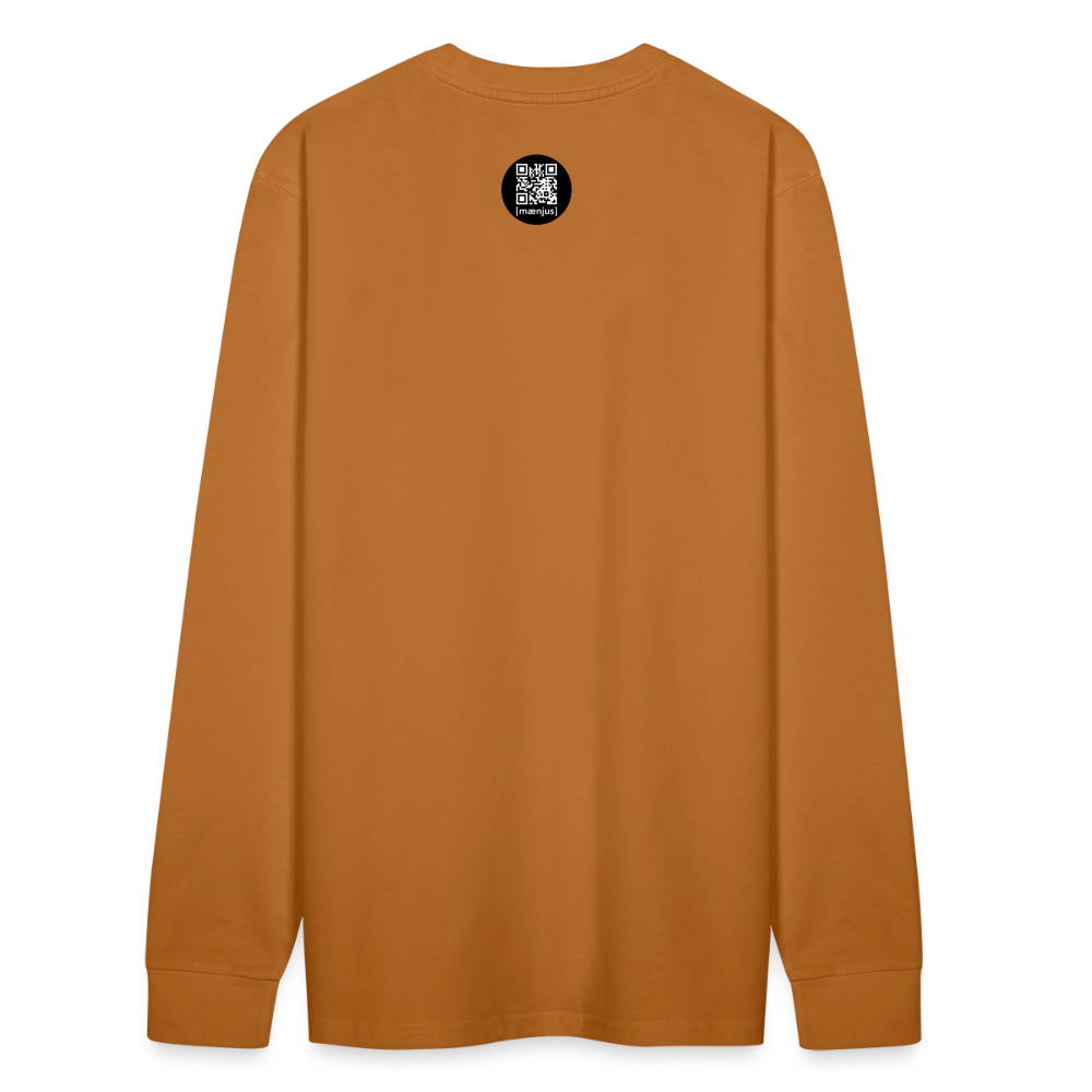 Unisex Bio-Langarmshirt mit FEUERHERZ LILA PRINT - Herbstorange