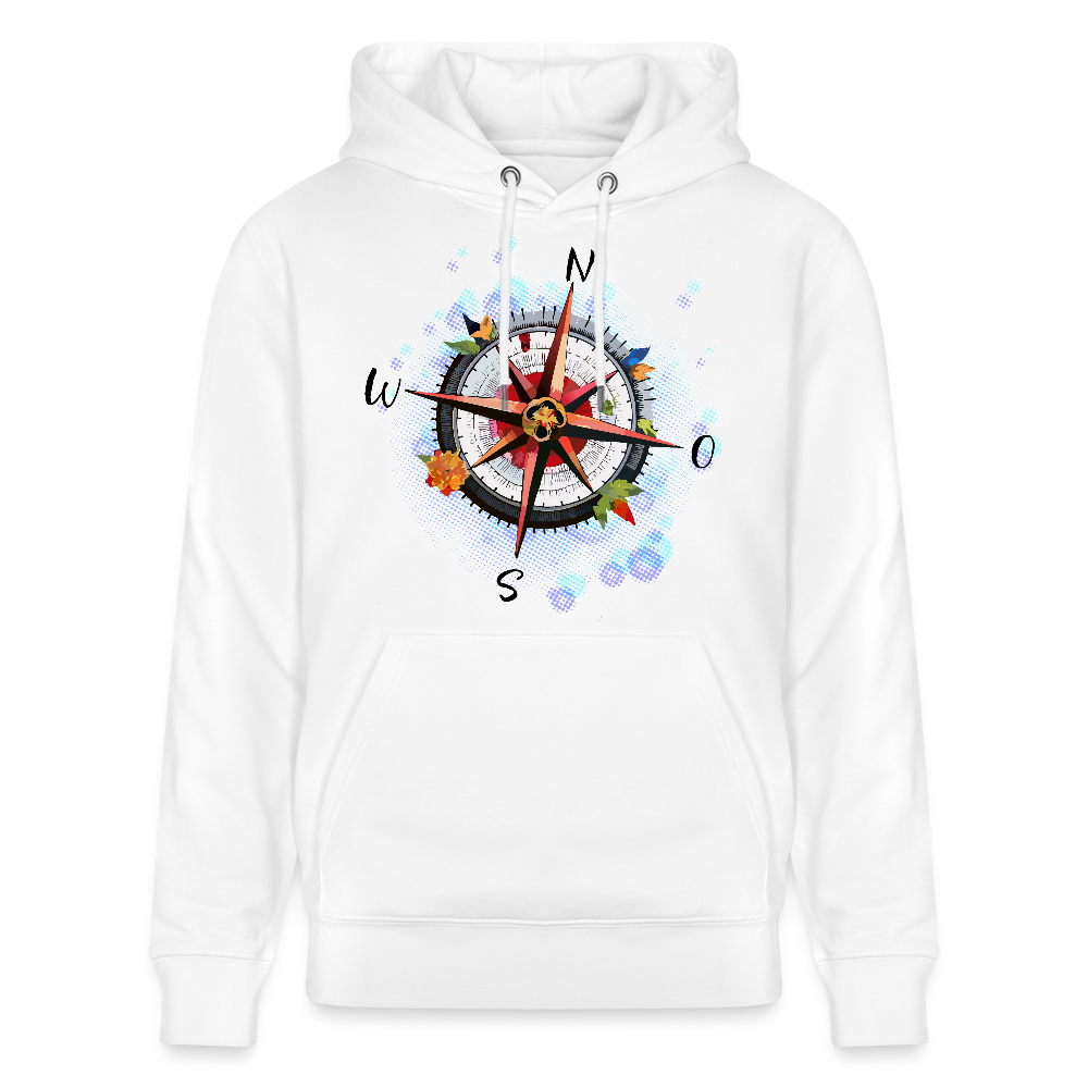 Unisex Hoodie mit WINDROSE PRINT - Weiß