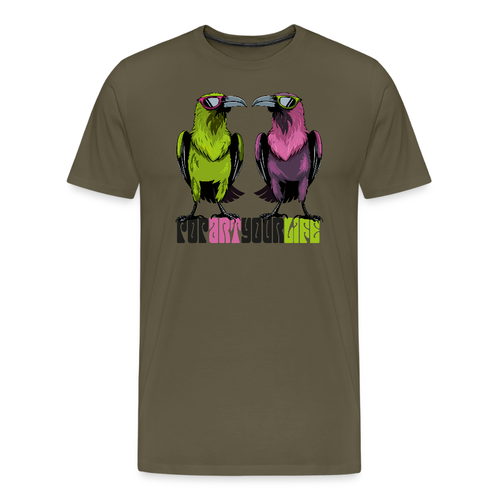 Männer Premium T-Shirt mit POPART YOUR LIFE PRINT - Khaki