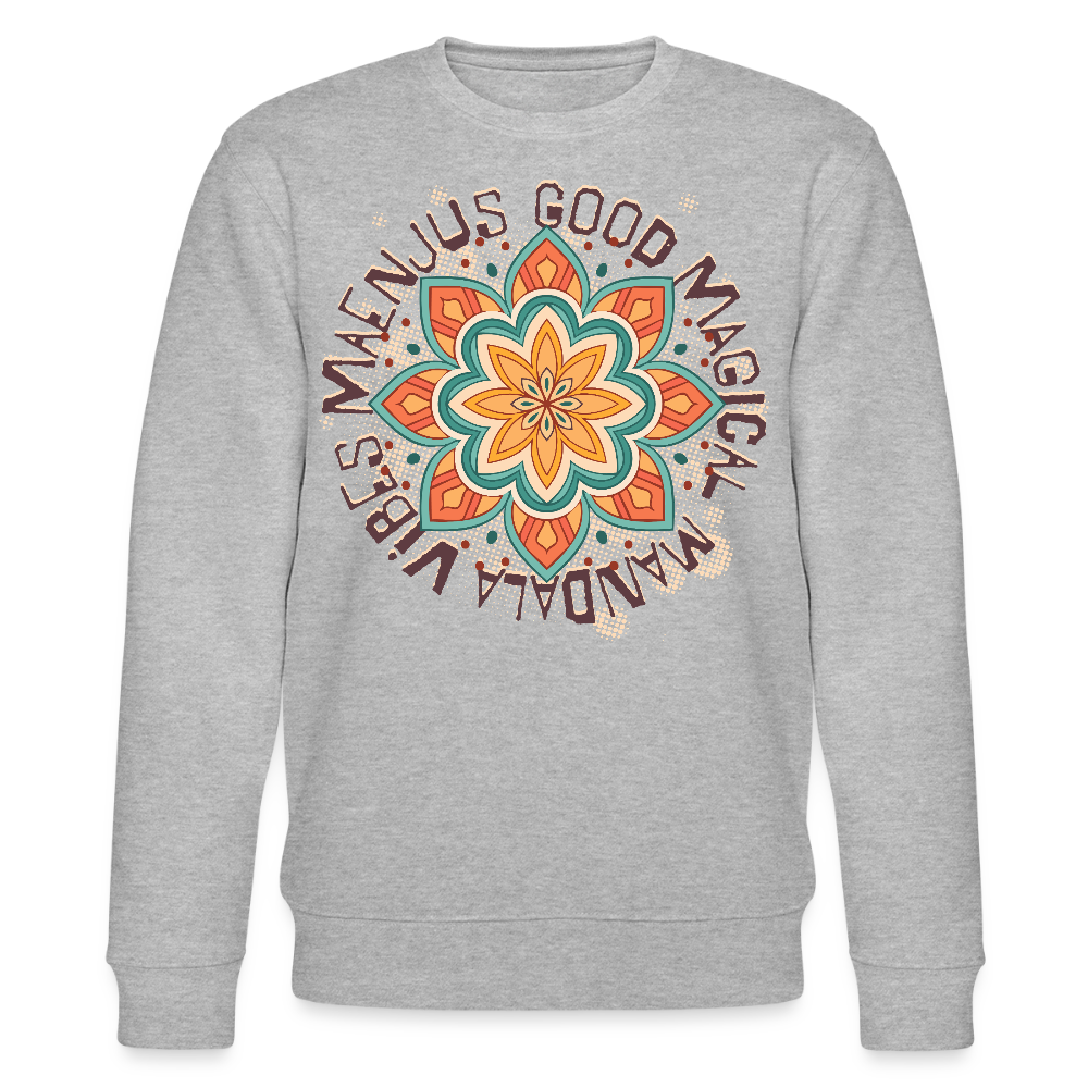 Unisex Bio-Sweatshirt mit MANDALA VIBES PRINT - Grau meliert