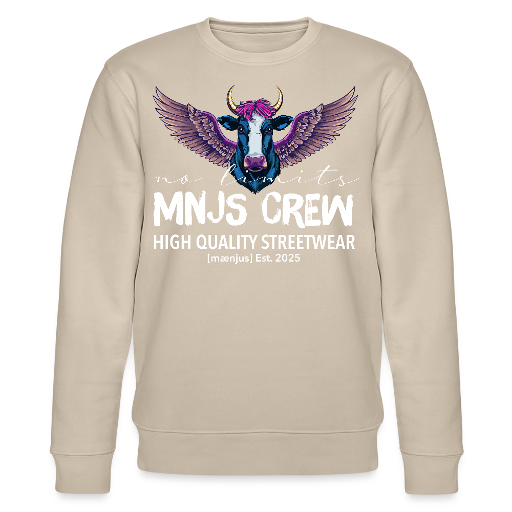 Unisex Bio-Sweatshirt mit MNJS CREW no limits PRINT - Beige