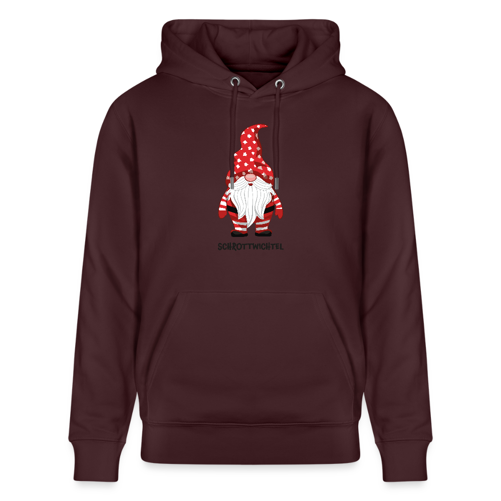 Unisex Bio-Hoodie mit SCHROTTWICHTEL PRINT - Maroon