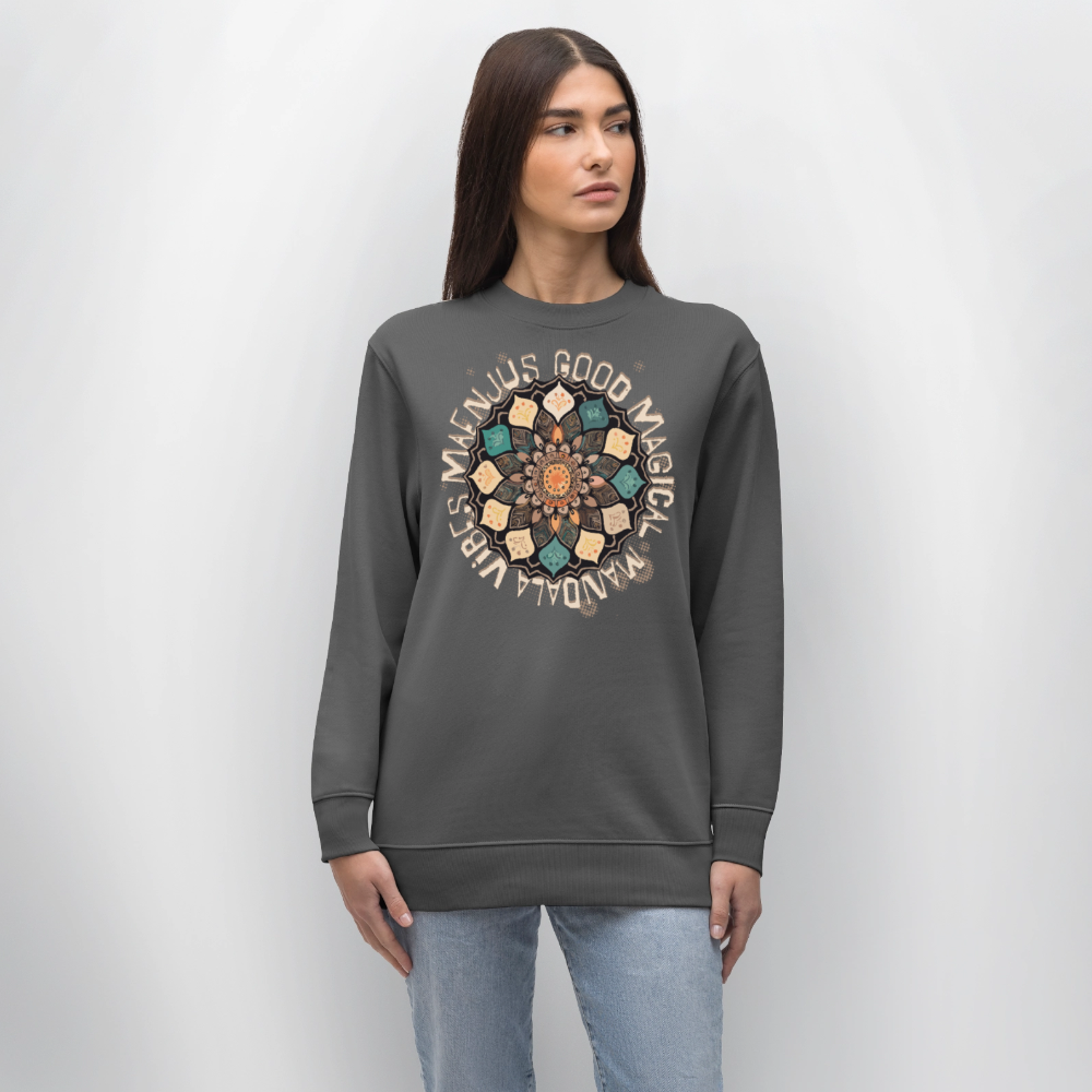 Unisex Bio-Sweatshirt mit MANDALA VIBES PRINT - Anthrazit
