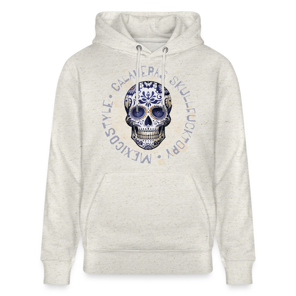 Unisex Hoodie mit CALAVERAS SKULL PRINT - Beige meliert