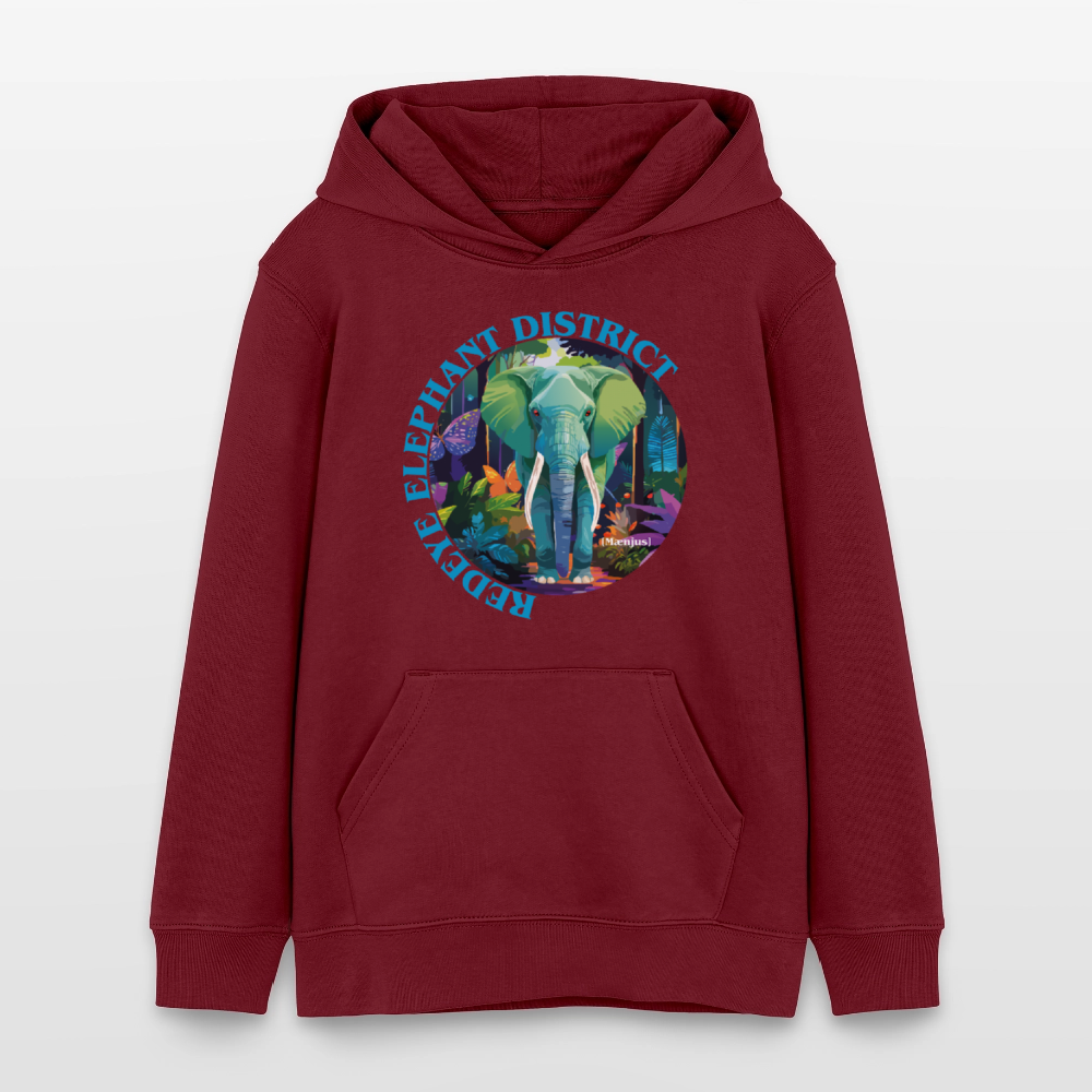 MNJS TEENS Bio-Hoodie mit REDEYE ELEPHANT DISTRICT PRINT - Burgunderrot