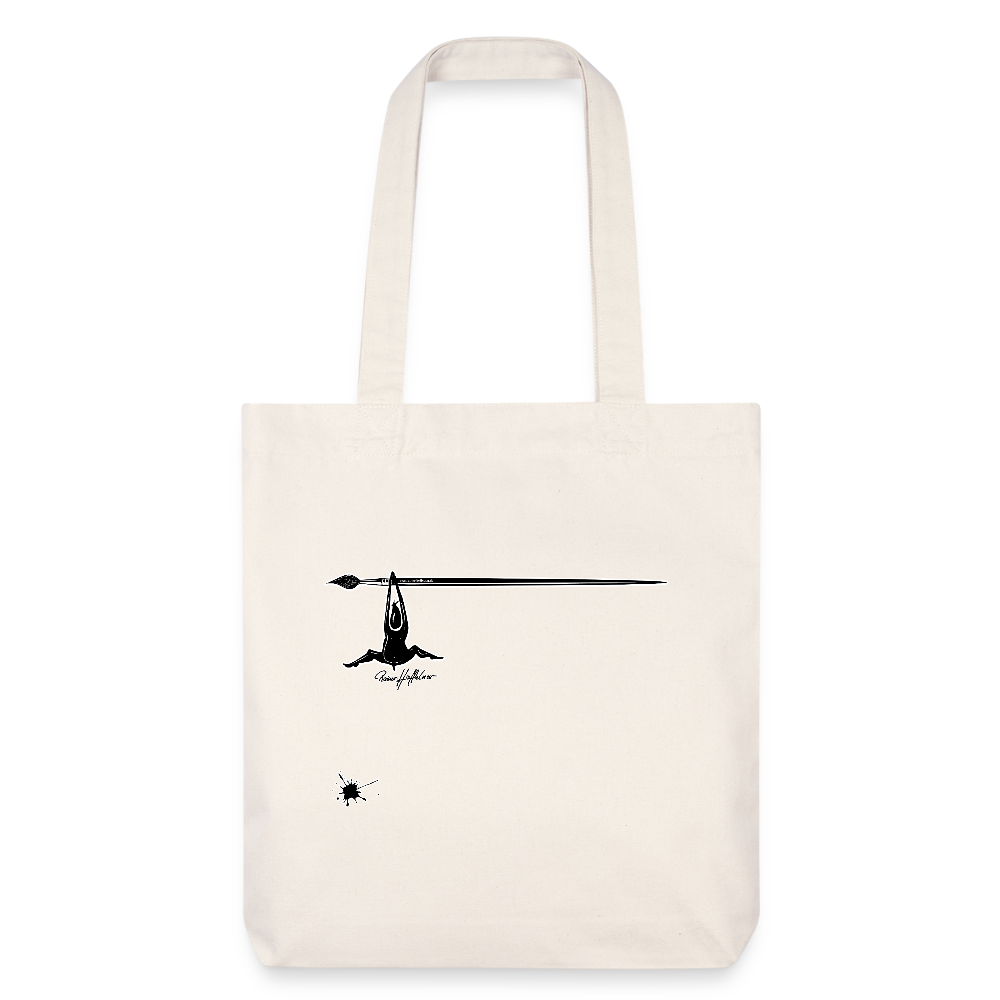Recycelter Heavyweight Stoffbeutel mit TUSCHEMÄNNCHEN PRINT - Naturweiß