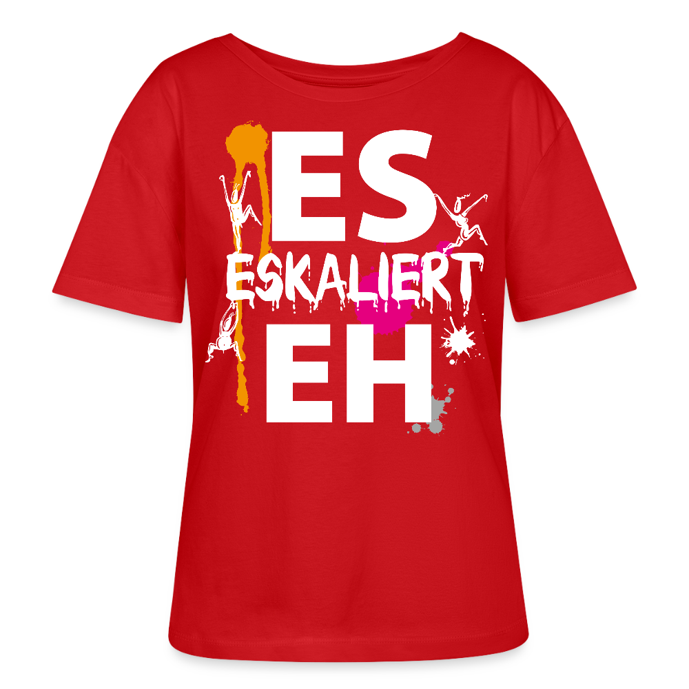 Frauen T-Shirt mit ES ESKALIERT EH PRINT - Rot