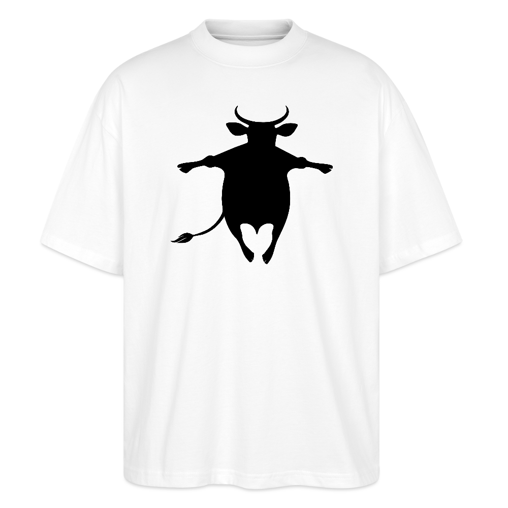 Oversized Unisex T-Shirt mit HAPPY COW PRINT - Weiß