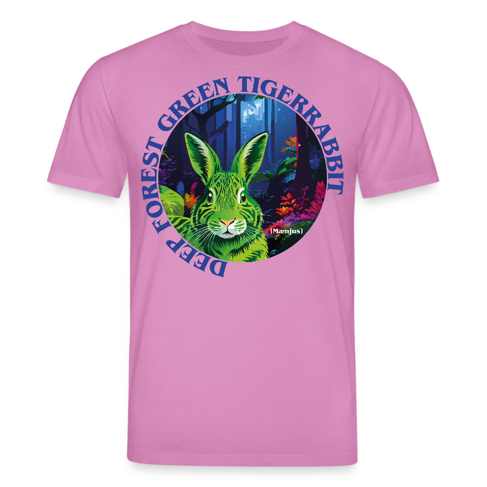 Unisex Bio-T-Shirt mit DEEP FOREST GREEN TIGERRABBIT PRINT Vorderseite - Pink