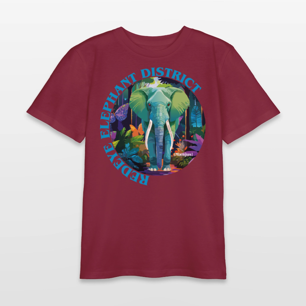 MNJS TEENS Bio T-Shirt mit REDEYE ELEPHANT DISTRICT PRINT - Burgunderrot