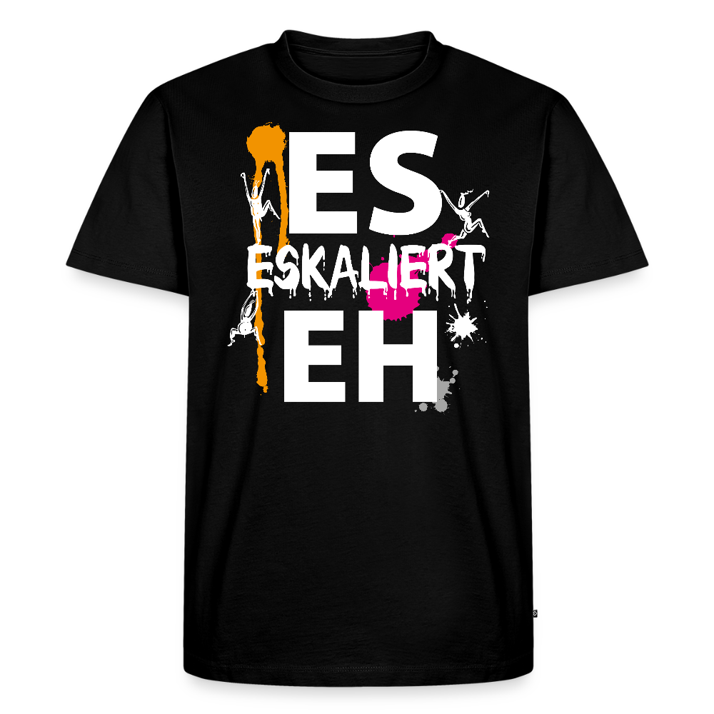 Männer Premium T-Shirt mit ES ESKALIERT EH PRINT - Schwarz