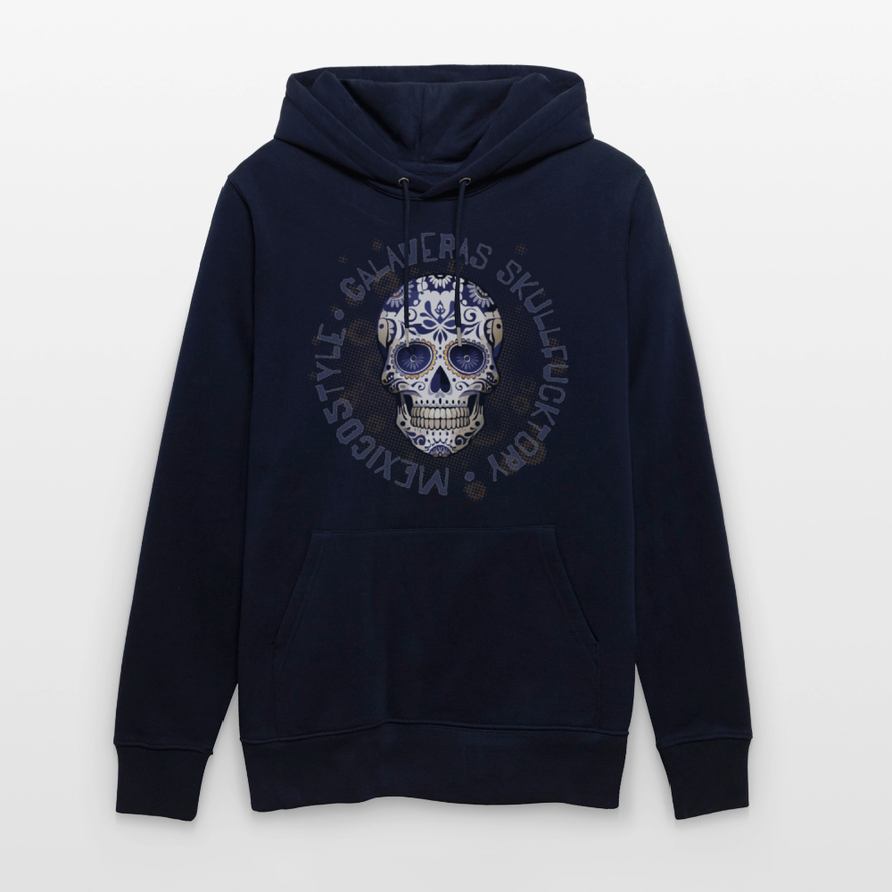 Unisex Hoodie mit CALAVERAS SKULL PRINT - Navy