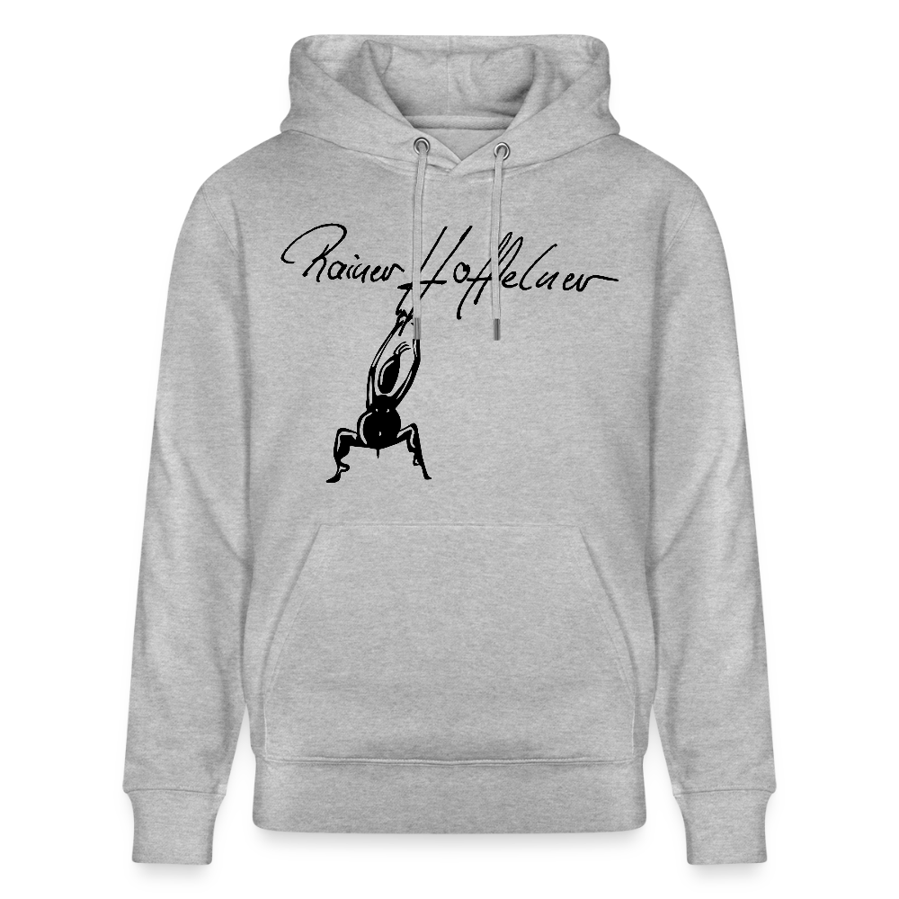 Unisex Bio-Hoodie mit TUSCHEMÄNNCHEN PRINT - Grau meliert