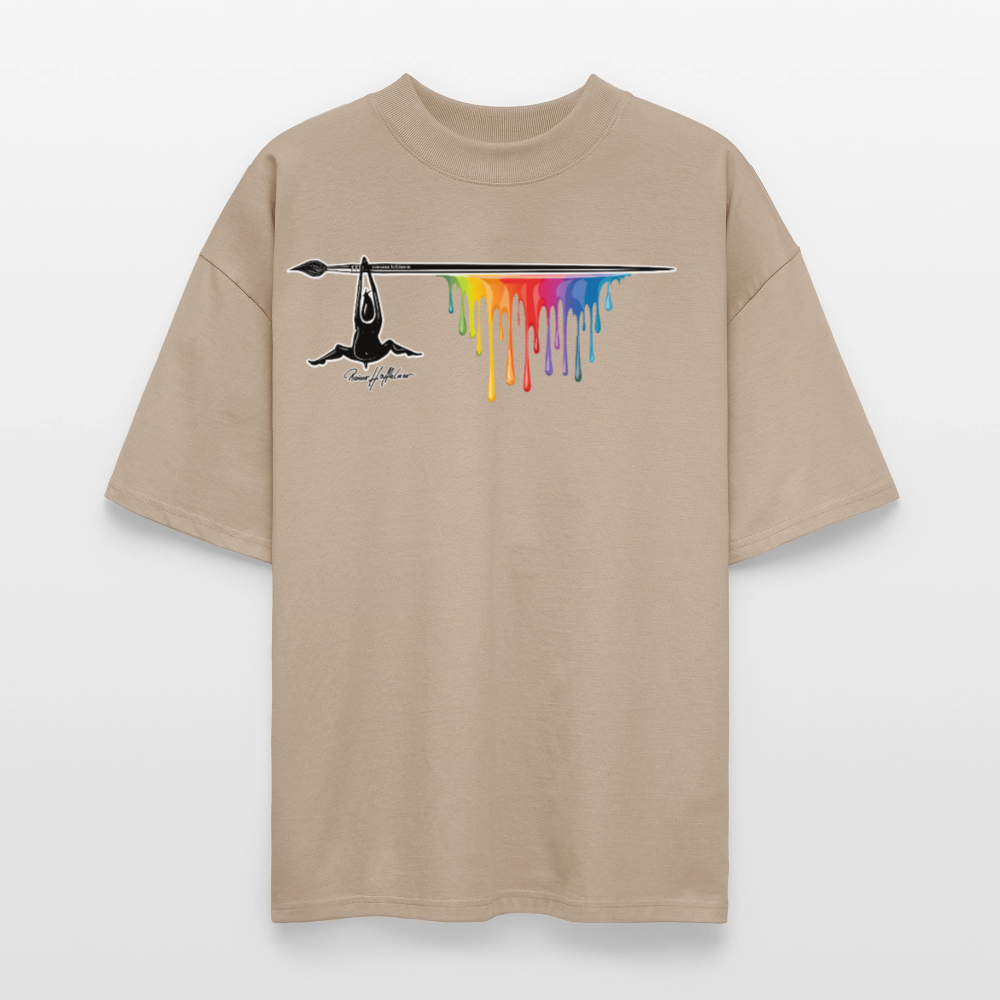 Oversized Unisex T-Shirt mit MÄNNLE PRINT - Steingrau