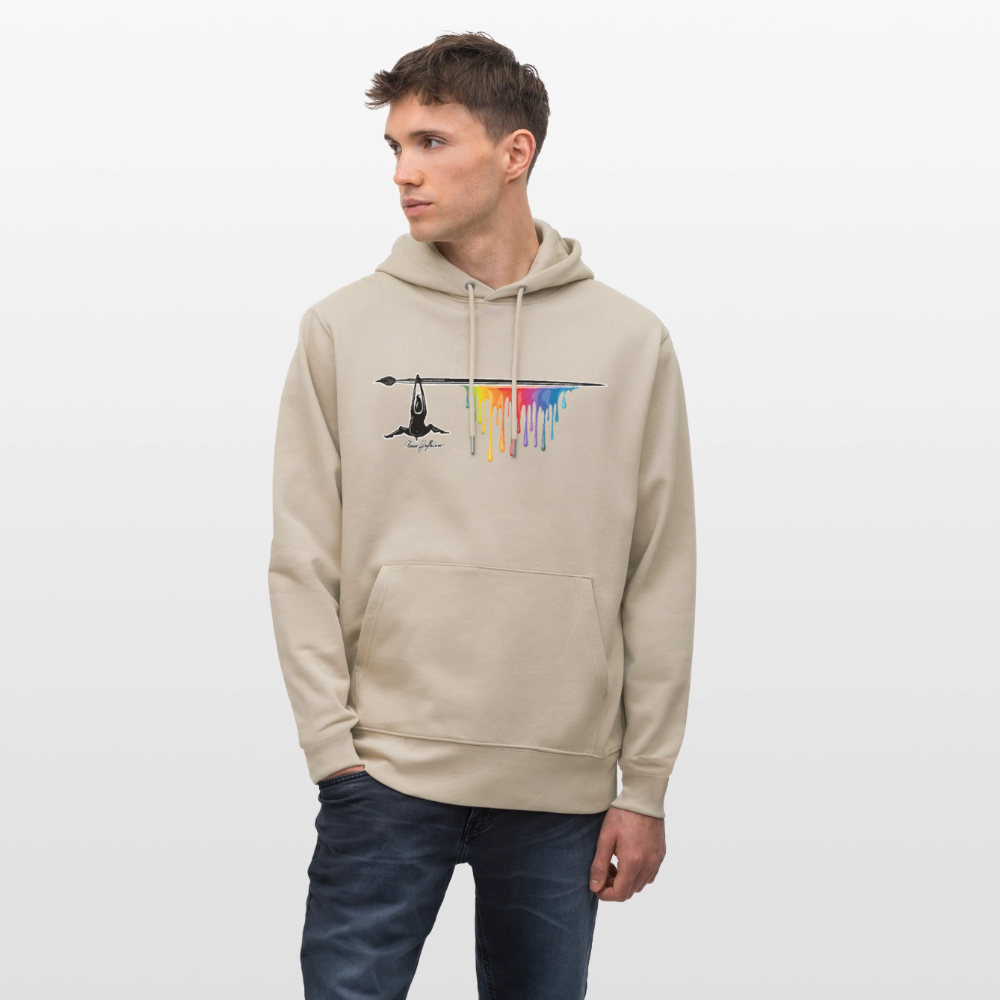 Unisex Hoodie mit TUSCHEMÄNNCHEN PRINT - Beige