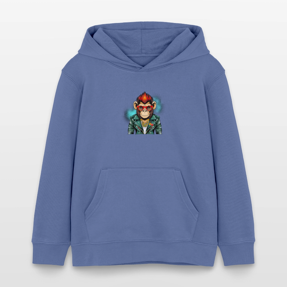 MNJS KIDS Bio-Hoodie mit MONKEY PRINT - Blau
