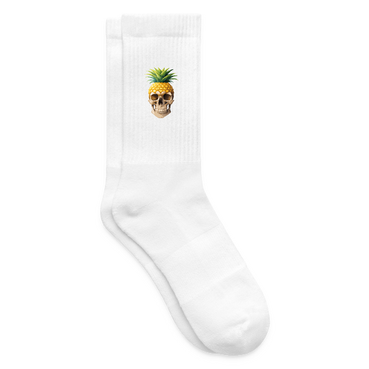 Tennissocken mit ANANASSKULL Print - Weiß