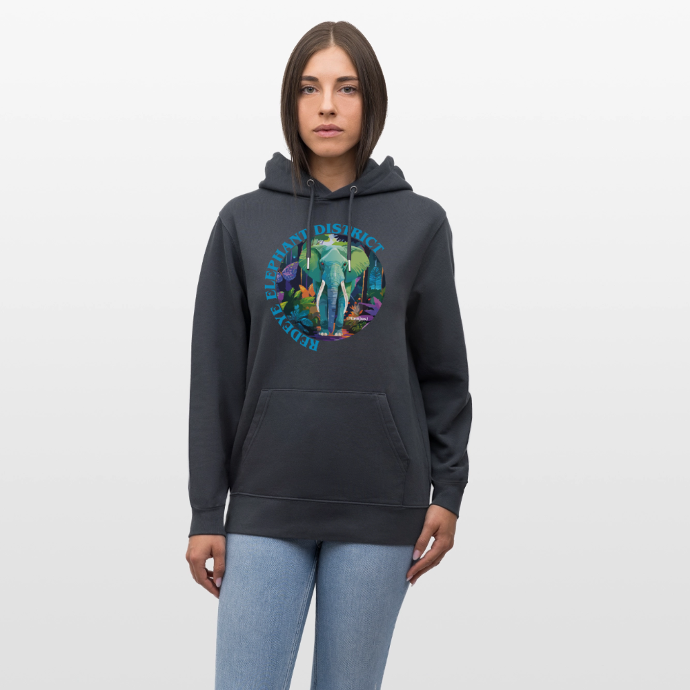 Unisex Bio-Hoodie mit REDEYE ELEPHANT DISTRICT PRINT - Indigoblau