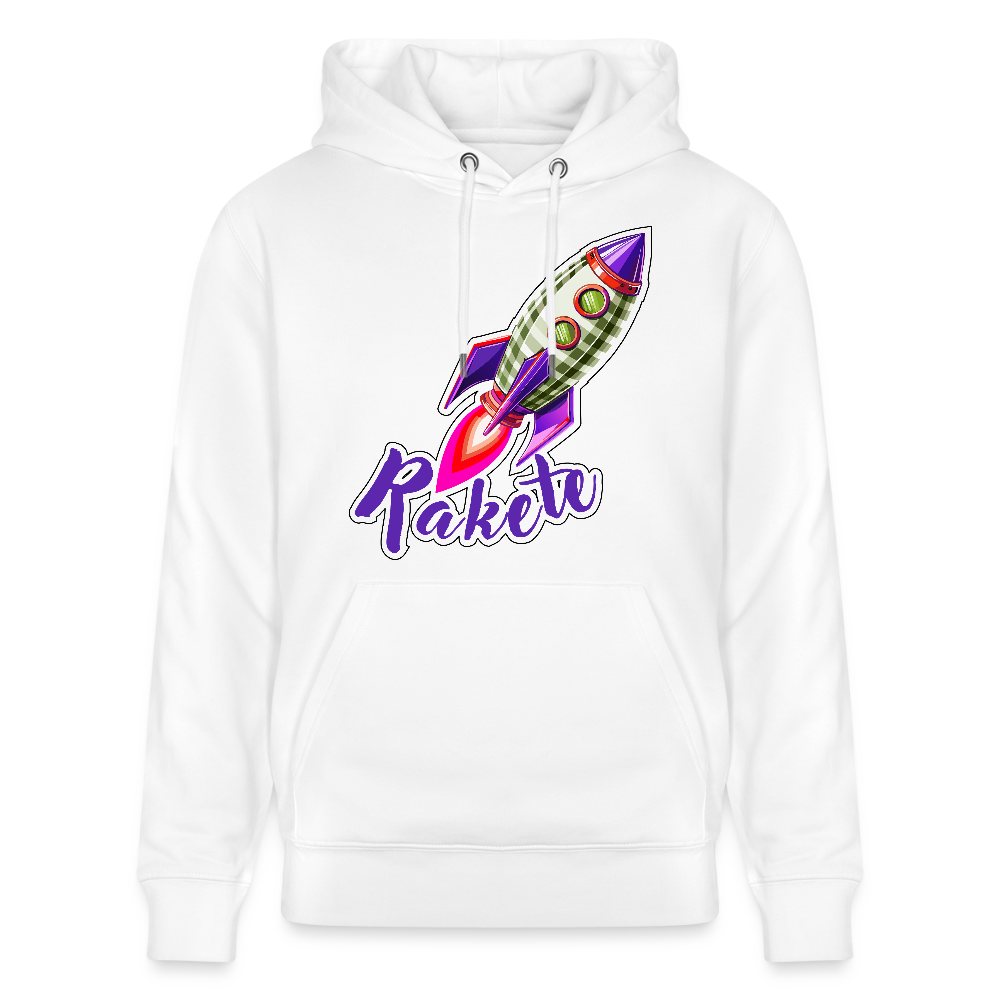 Unisex Hoodie mit RAKETE PRINT - Weiß