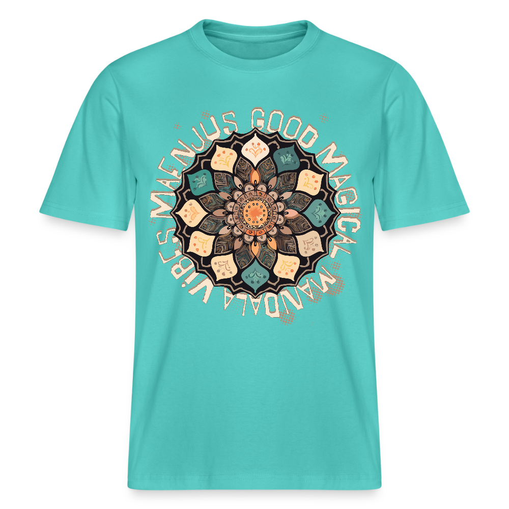 Unisex Bio-T-Shirt mit MANDALA VIBES PRINT - Poolblau