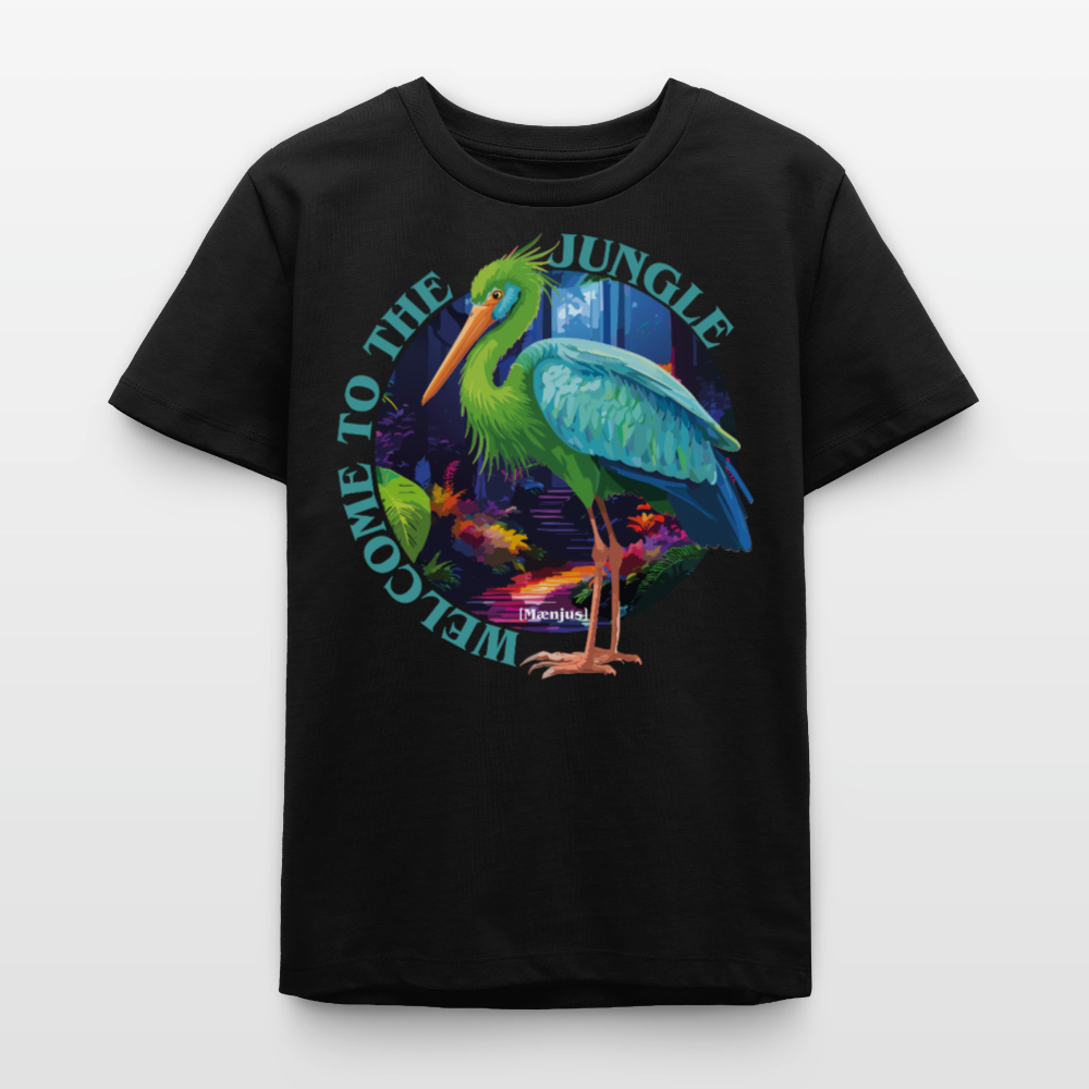 MNJS TEENS Bio T-Shirt mit WELCOME TO THE JUNGLE PRINT - Schwarz