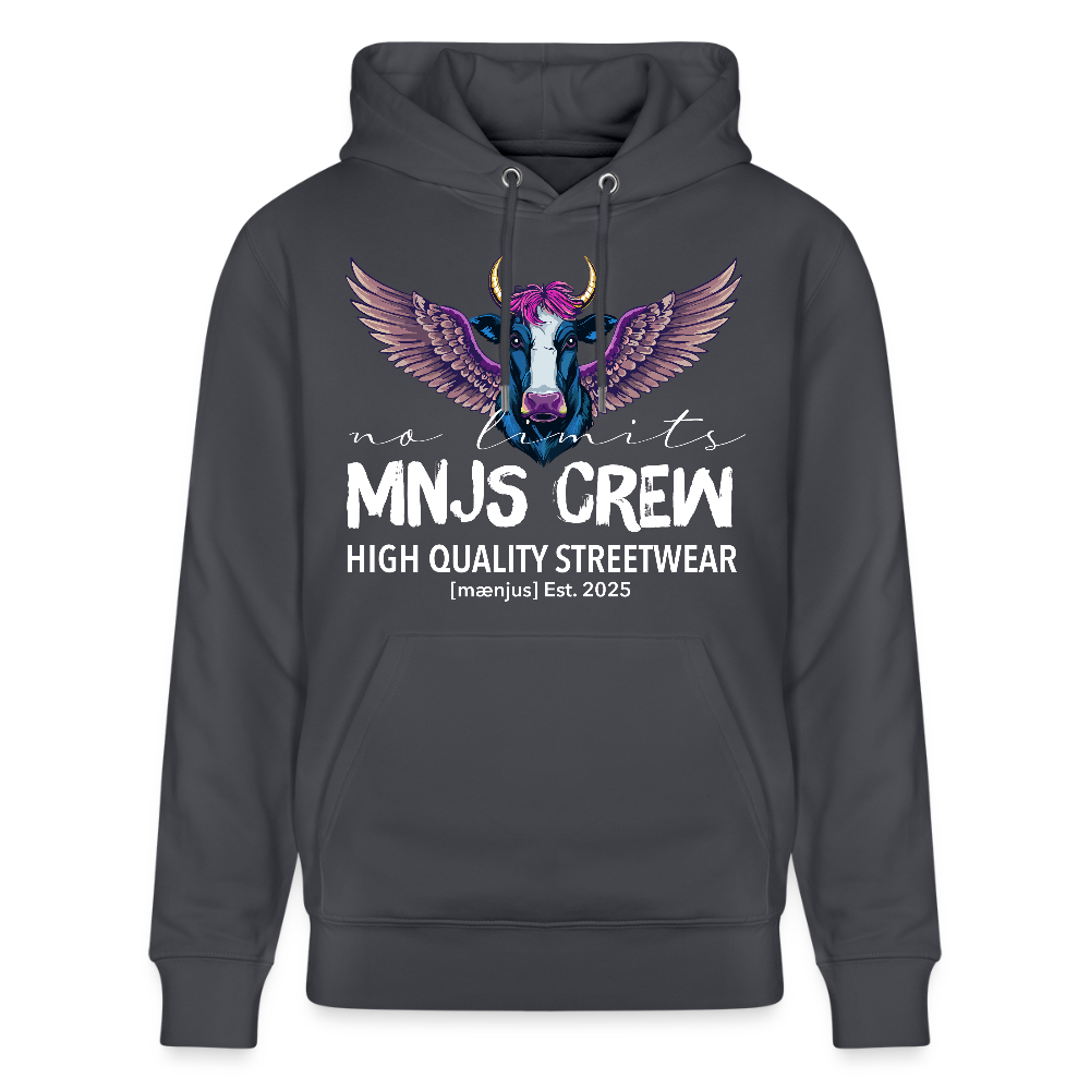 Unisex Bio-Hoodie mit MNJS CREW no limits PRINT - Indigoblau