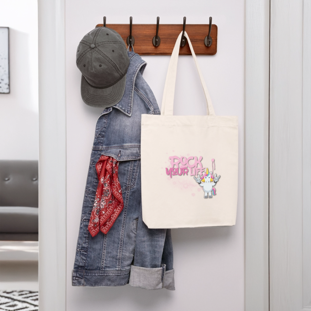 Heavyweight Stoffbeutel mit ROCK YOUR LIFE PRINT - Naturweiß