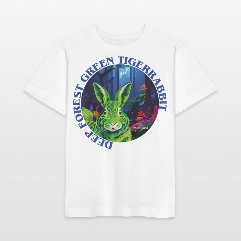 MNJS KIDS T-Shirt mit DEEP FOREST GREEN TIGERRABBIT PRINT - Weiß