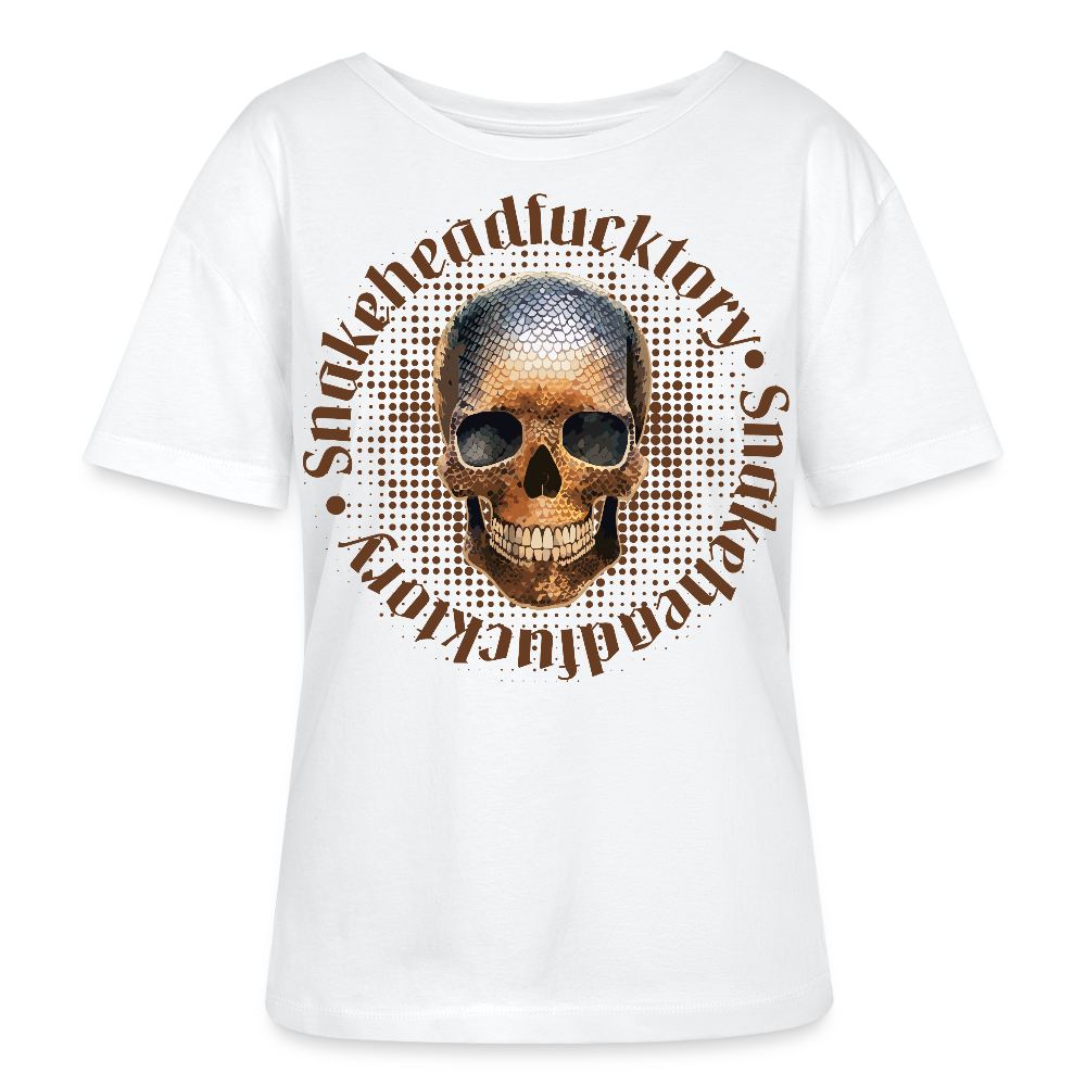 Frauen T-Shirt mit SNAKEHEAD SKULL PRINT - Weiß