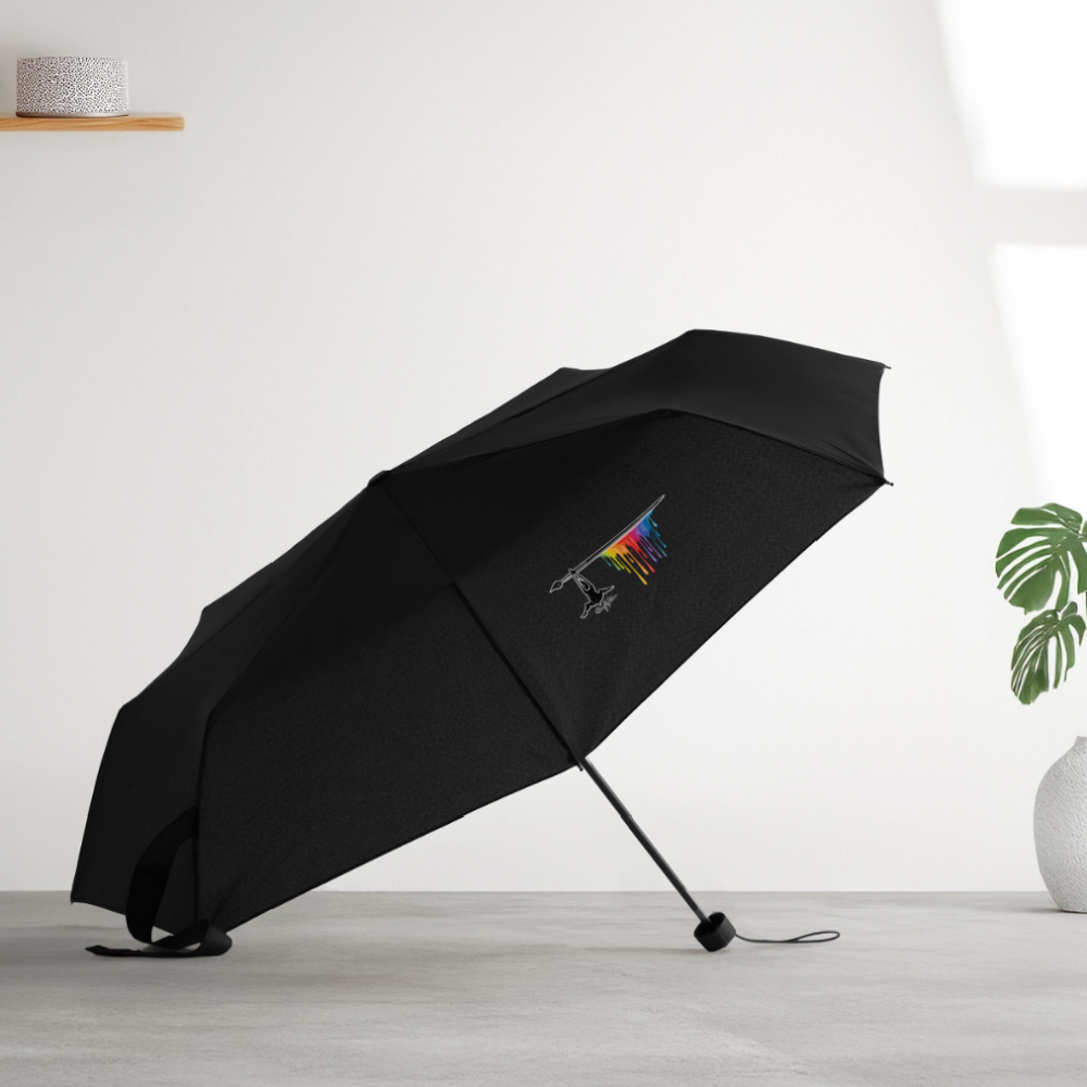 Regenschirm (klein) mit TUSCHEMÄNNCHEN PRINT - Schwarz