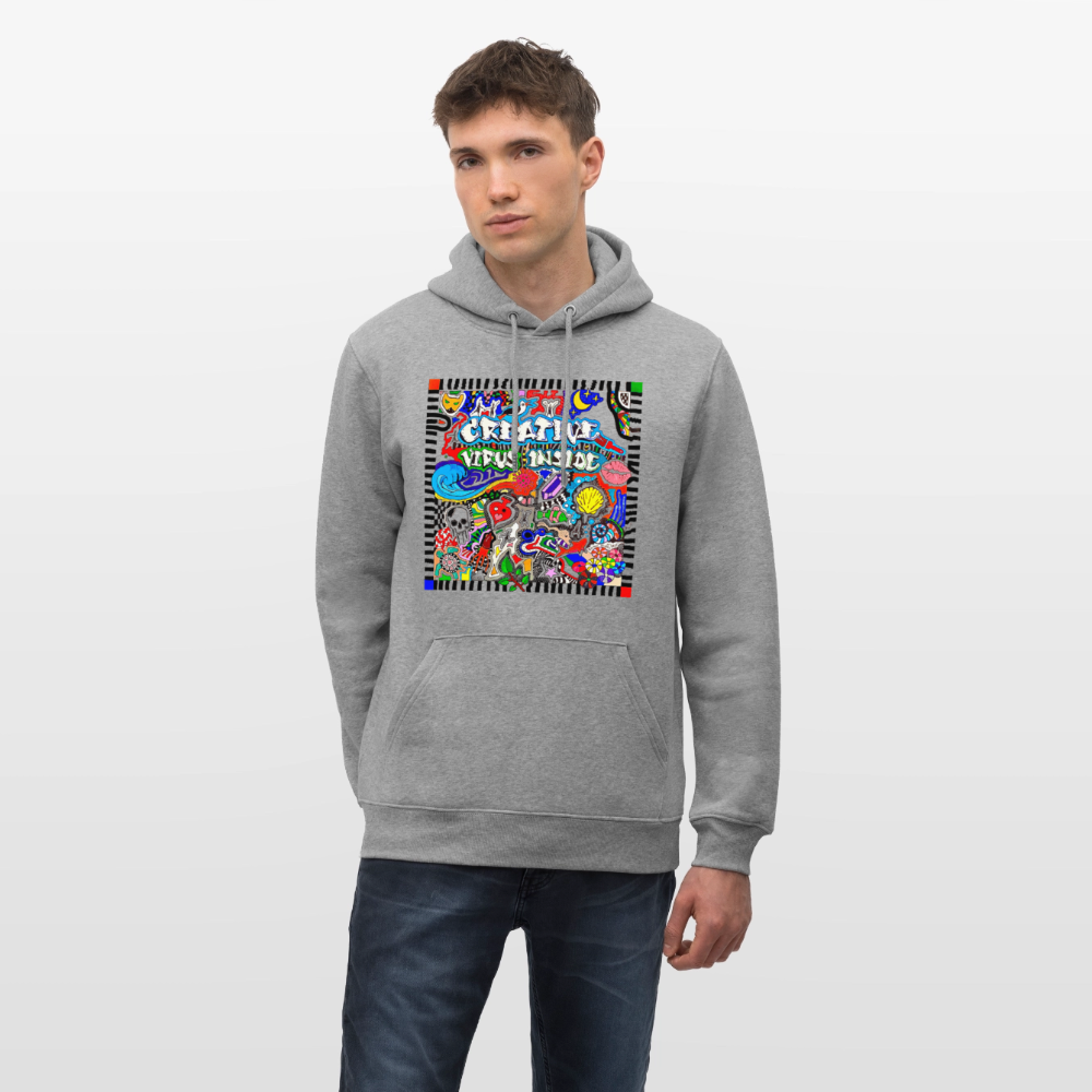 Unisex Bio-Hoodie mit CREATIVE VIRUS INSIDE PRINT - Hellgrau marmoriert