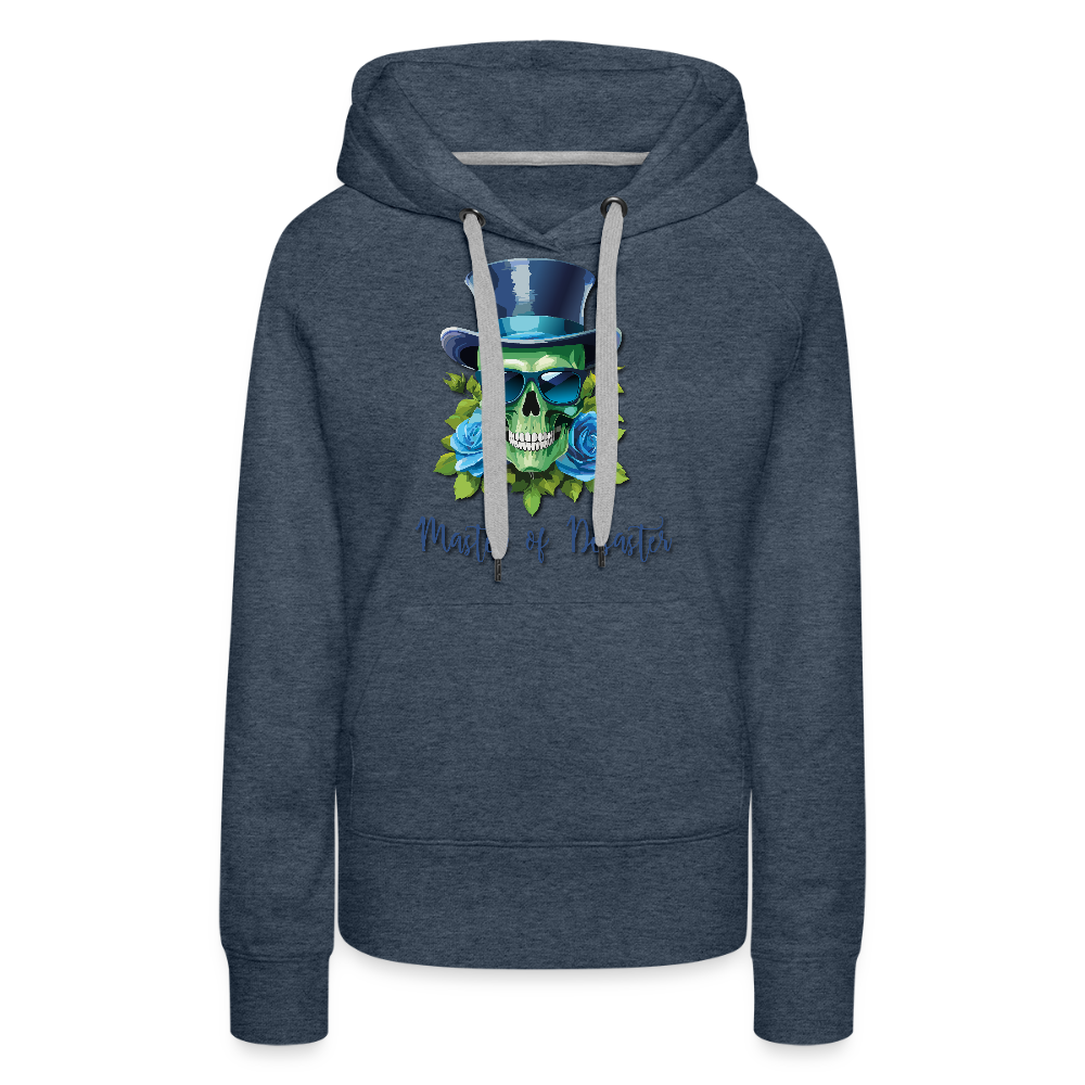 Frauen Premium Hoodie mit MASTER OF DESASTER SKULL PRINT - Jeansblau