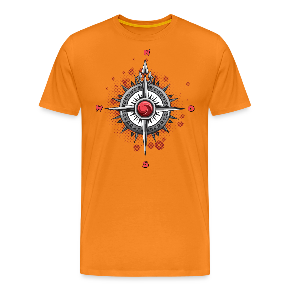 Männer Premium T-Shirt mit WINDROSE PRINT - Orange