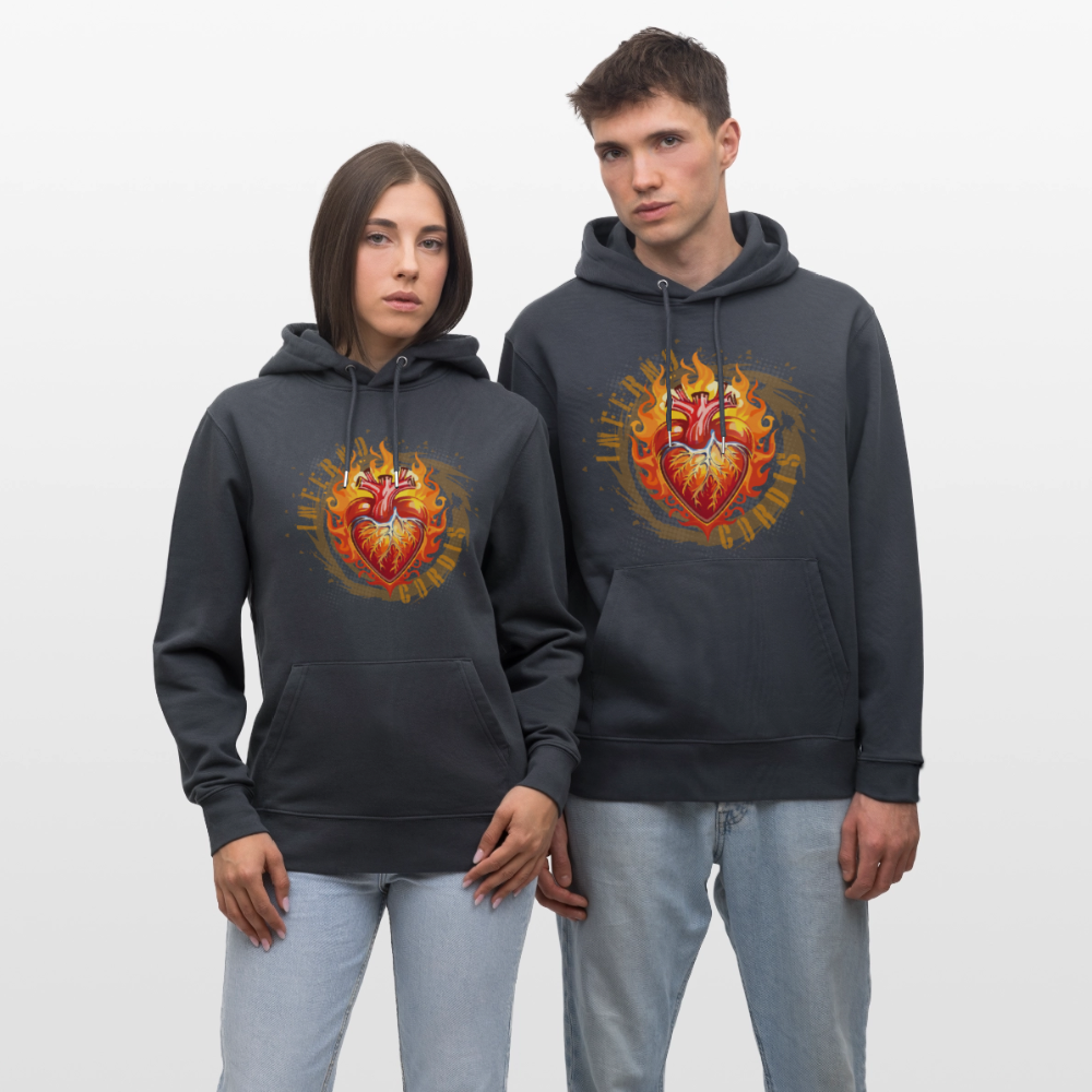 Unisex Bio-Hoodie mit FEUERHERZ PRINT - Indigoblau