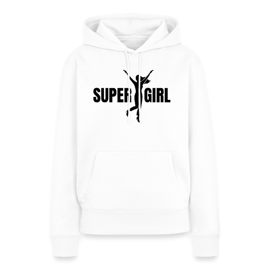 Frauen Premium Hoodie mit SUPERGIRL PRINT - Weiß